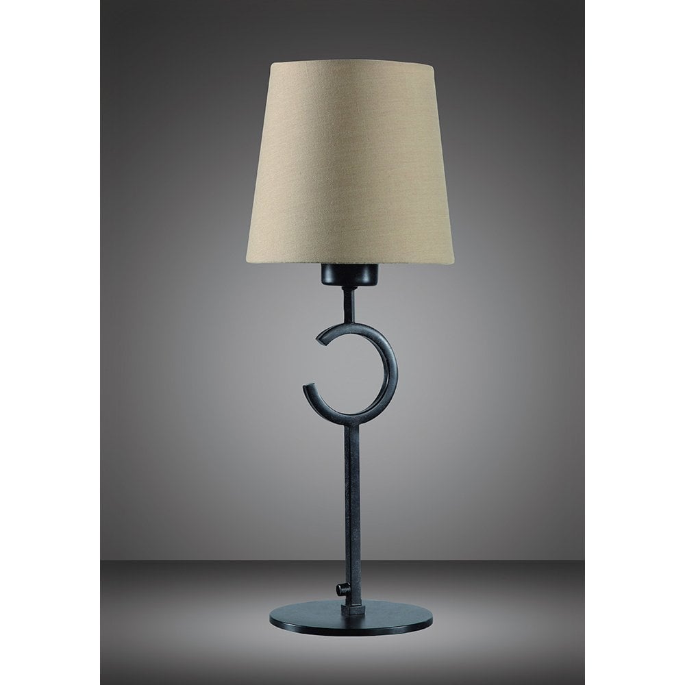 Elegant Argi Table Lamp with Taupe Shade in Brown Oxide Finish