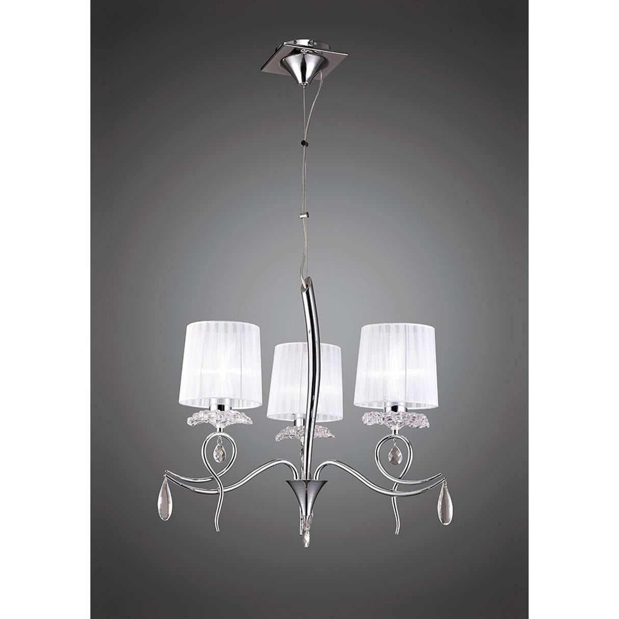 Elegant Habana Black Table Lamp with 240mm Round Shade and Clear Crystals