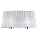 Louise Elegant Chrome and Crystal Table Lamp with White Shade