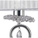 Louise Elegant Chrome and Crystal Table Lamp with White Shade