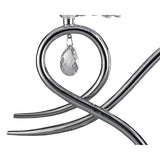 Louise Elegant Chrome and Crystal Table Lamp with White Shade