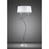 Louise Elegant Crystal Floor Lamp with White Shade and Polished Chrome Finish