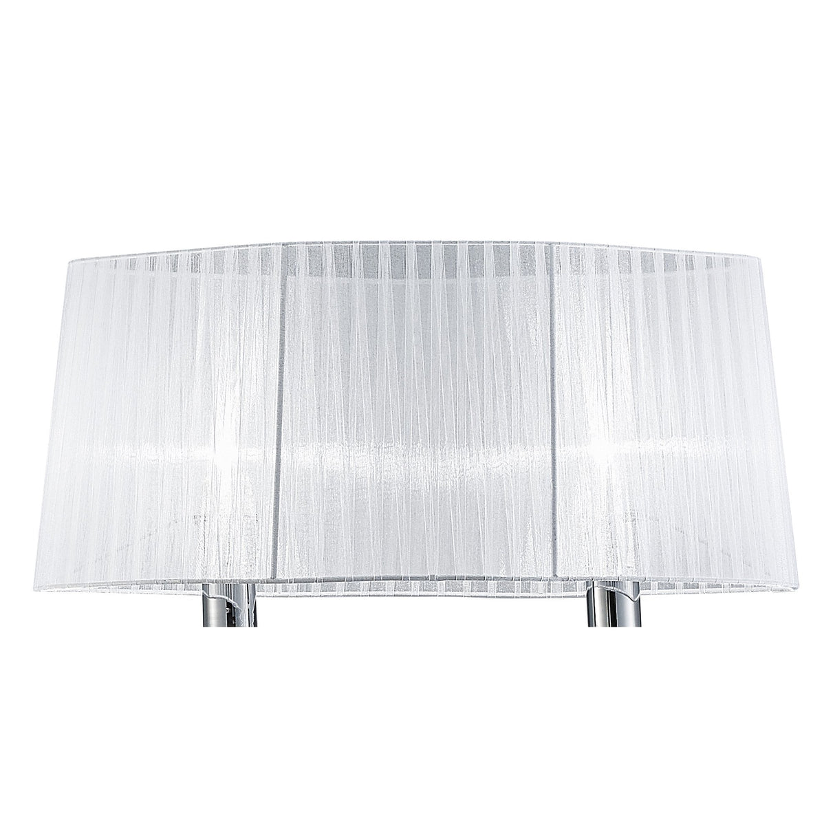 Louise Elegant Crystal Floor Lamp with White Shade and Polished Chrome Finish
