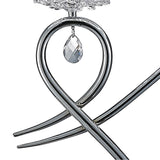 Louise Elegant Crystal Floor Lamp with White Shade and Polished Chrome Finish