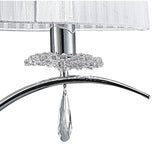 Louise Elegant Crystal Floor Lamp with White Shade and Polished Chrome Finish