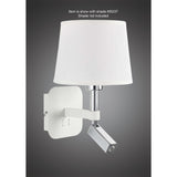 Habana Wall Lamp with Integrated Reading Light, Matte White & Chrome Finish