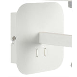 Habana Wall Lamp with Integrated Reading Light, Matte White & Chrome Finish