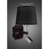 Habana Dual Light Wall Lamp in Black & Chrome with 3W LED Reading Light, 3000K, 200Lm, 3-Year Warranty