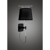 Habana Telescopic Wall Lamp in Black and Polished Chrome without Shade - Adjustable Light Fixture E27