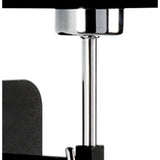 Habana Telescopic Wall Lamp in Black and Polished Chrome without Shade - Adjustable Light Fixture E27