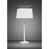 Habana Telescopic Table Lamp in Matt White and Polished Chrome, Adjustable Height, E27 Base