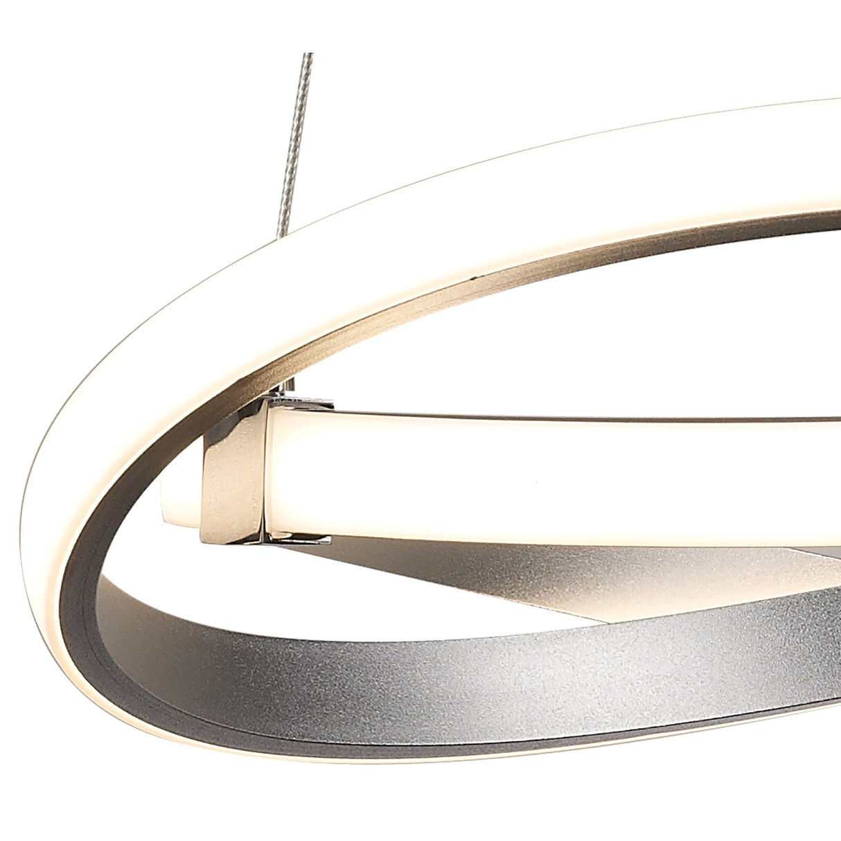 Infinity Pendant LED Light - 3000K Warm White, 30W, Silver/Chrome with Acrylic Diffuser