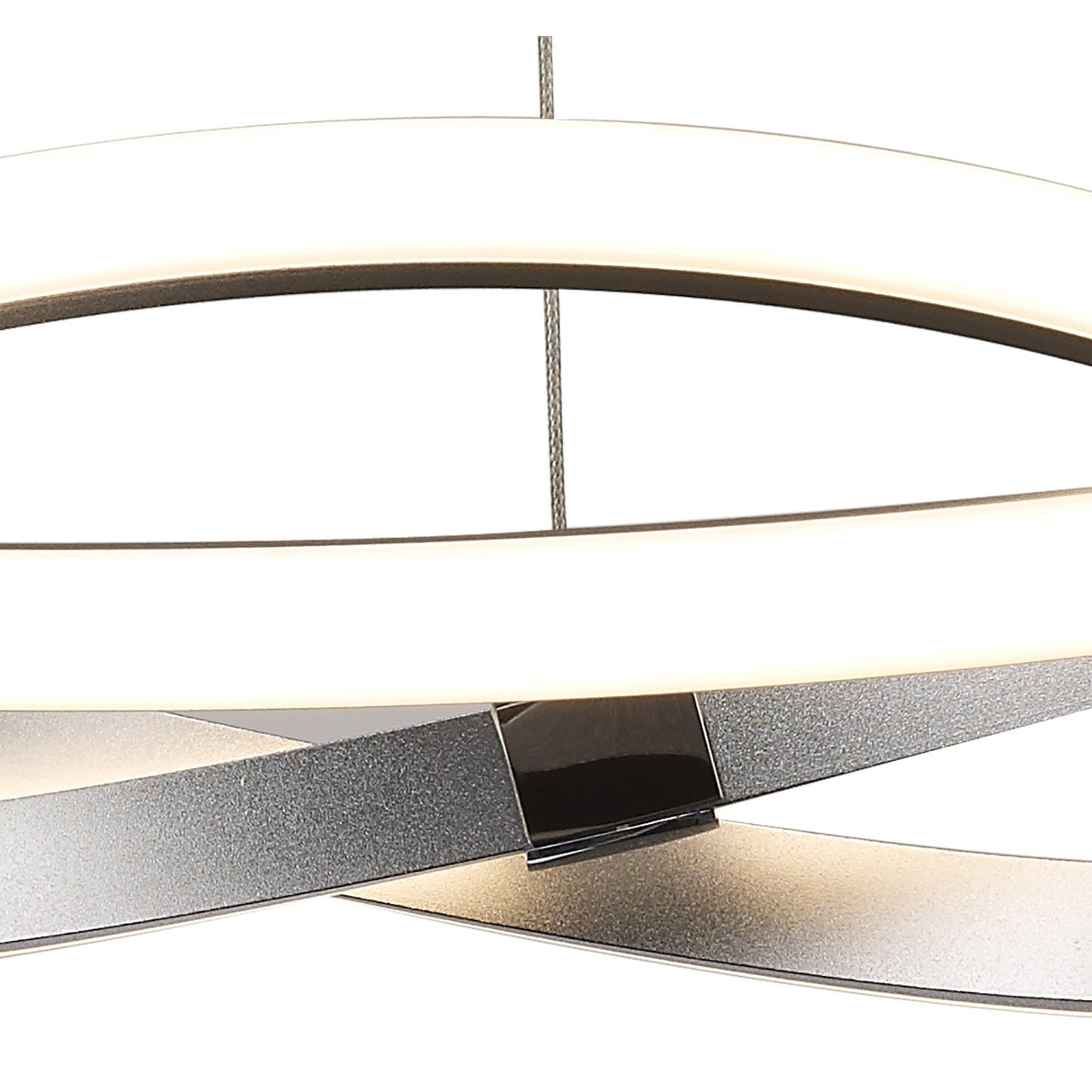 Infinity Pendant LED Light - 3000K Warm White, 30W, Silver/Chrome with Acrylic Diffuser