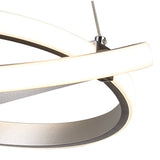 Infinity Pendant LED Light - 3000K Warm White, 30W, Silver/Chrome with Acrylic Diffuser