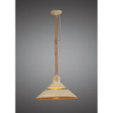 Retro Industrial Ceiling Pendant Light with Sand Metal Finish and Beige Fabric Strap, Adjustable Drop