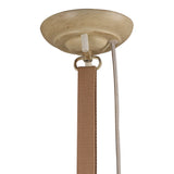 Retro Industrial Ceiling Pendant Light with Sand Metal Finish and Beige Fabric Strap, Adjustable Drop