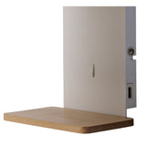 Nordica II Adjustable Wall Light with USB Charger, White Metal and Beech with Ivory Shade