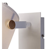 Nordica II Adjustable Wall Light with USB Charger, White Metal and Beech with Ivory Shade