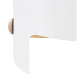 Wide Cube Table Lamp in White Metal and Wood - 1x40W