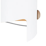 Wide Cube Table Lamp in White Metal and Wood - 1x40W