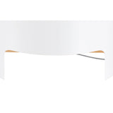 Wide Cube Table Lamp in White Metal and Wood - 1x40W