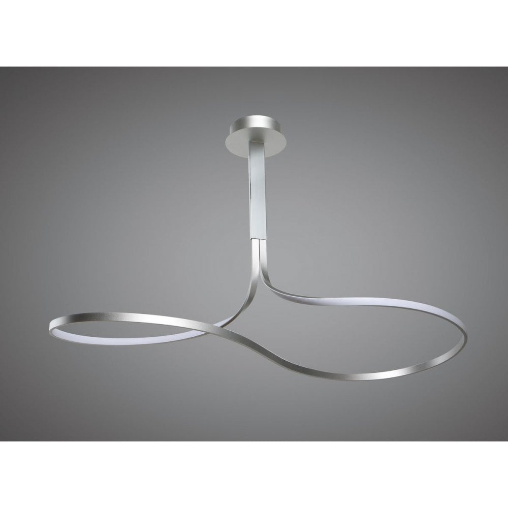Nur XL Semi Ceiling Light – Sleek 50W LED Elegance in Silver & Frosted Acrylic with Polished Chrome Finish
