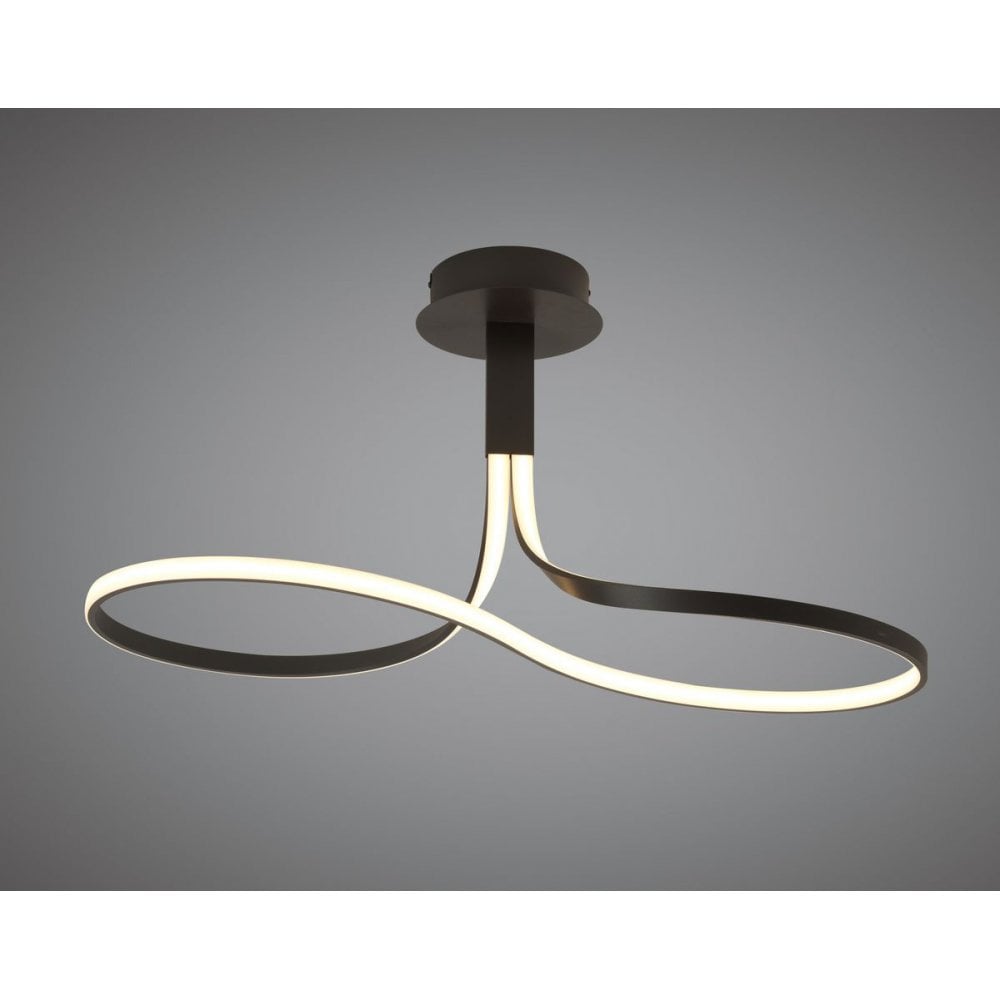 Nur BR Semi Ceiling LED Light - 40W, Dimmable, Brown Oxide & Frosted Acrylic Design, Warm White 2800K