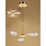 Juno Satin Gold LED Semi Flush Convertible Light with Frosted Teardrop Diffusers, 3-Light 15W 3000K, 1350lm, 3-Year Warranty