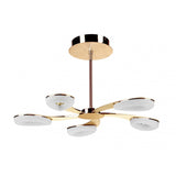 Juno Telescopic LED Pendant, 5 Light, 30W, Satin Gold & Frosted Acrylic, 3000K Warm Glow, 3-Year Warranty