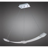 Thea Pendant Light: 3 Light LED, Satin Aluminium & Frosted Acrylic, 3000K Warm White, 1890 Lumens, 3-Year Warranty