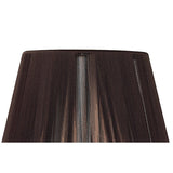 Elegant Dark Brown Clip-On Silk String Shade - 80/130mm x 110mm