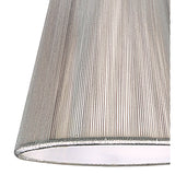 Silver Grey Silk String Clip-On Shade, 80/130mm x 110mm