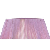 Lilac Pink Silk String Lampshade with Chrome Lining, 190/300mm x 195mm