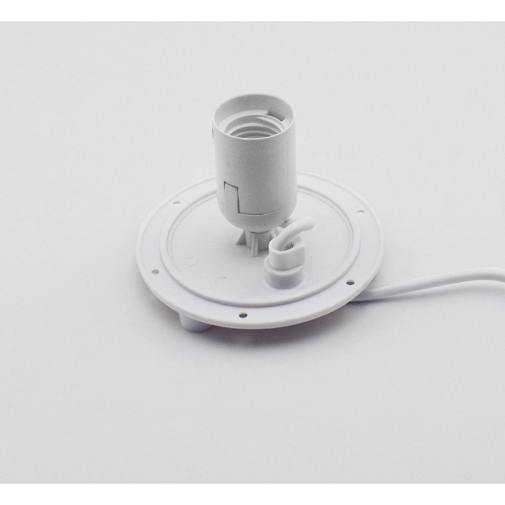 Modern White E27 Plate Wall Light with Integrated Switch
