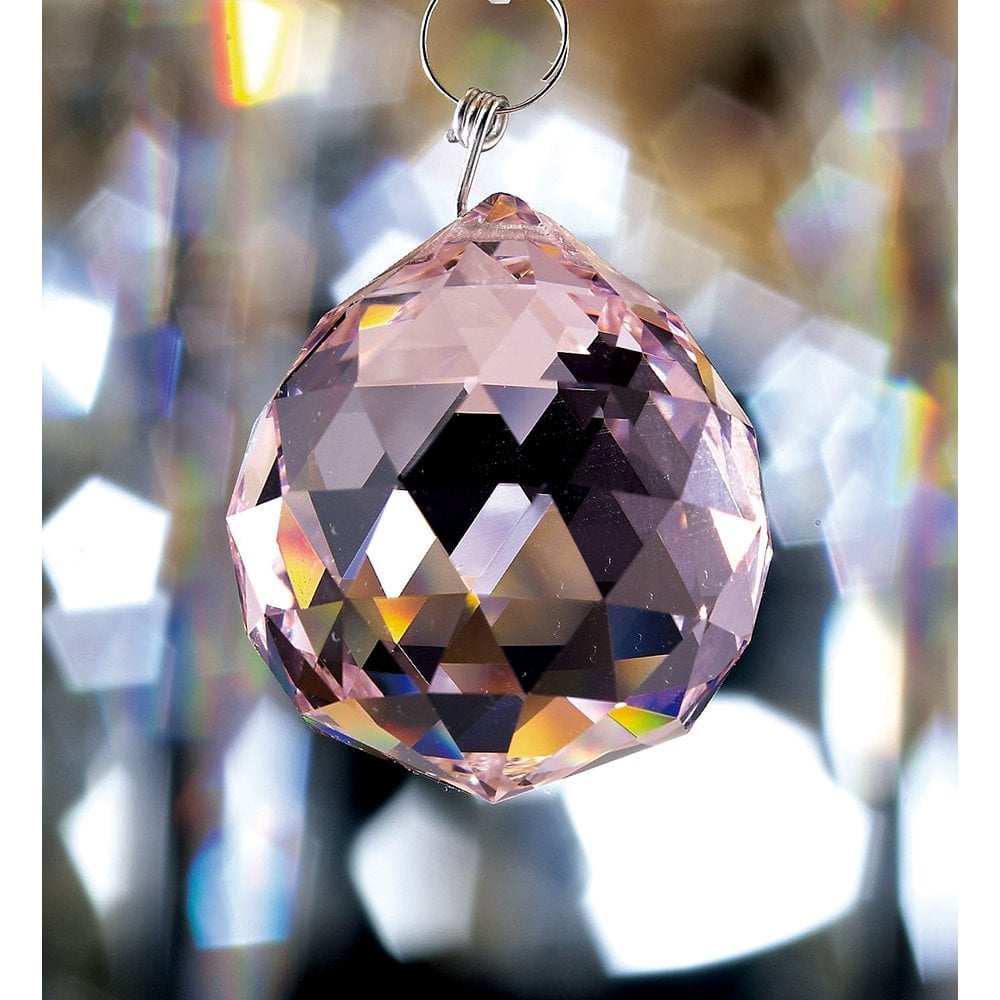 Lilac Crystal Sphere Pendant 40mm