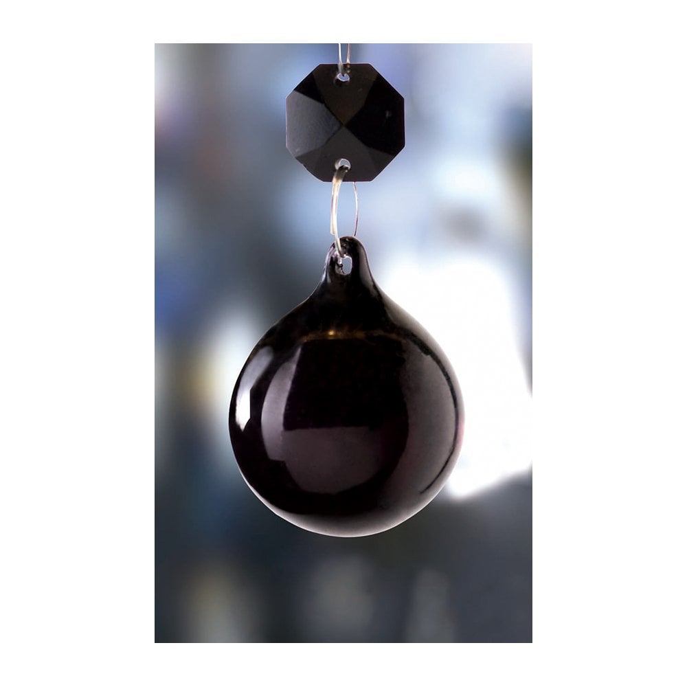 Elegant 30mm Black Crystal Sphere without Ring