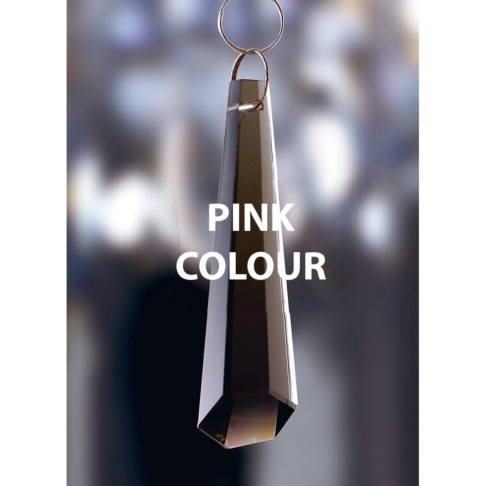 Hexagonal Pink Crystal Pendant 62mm