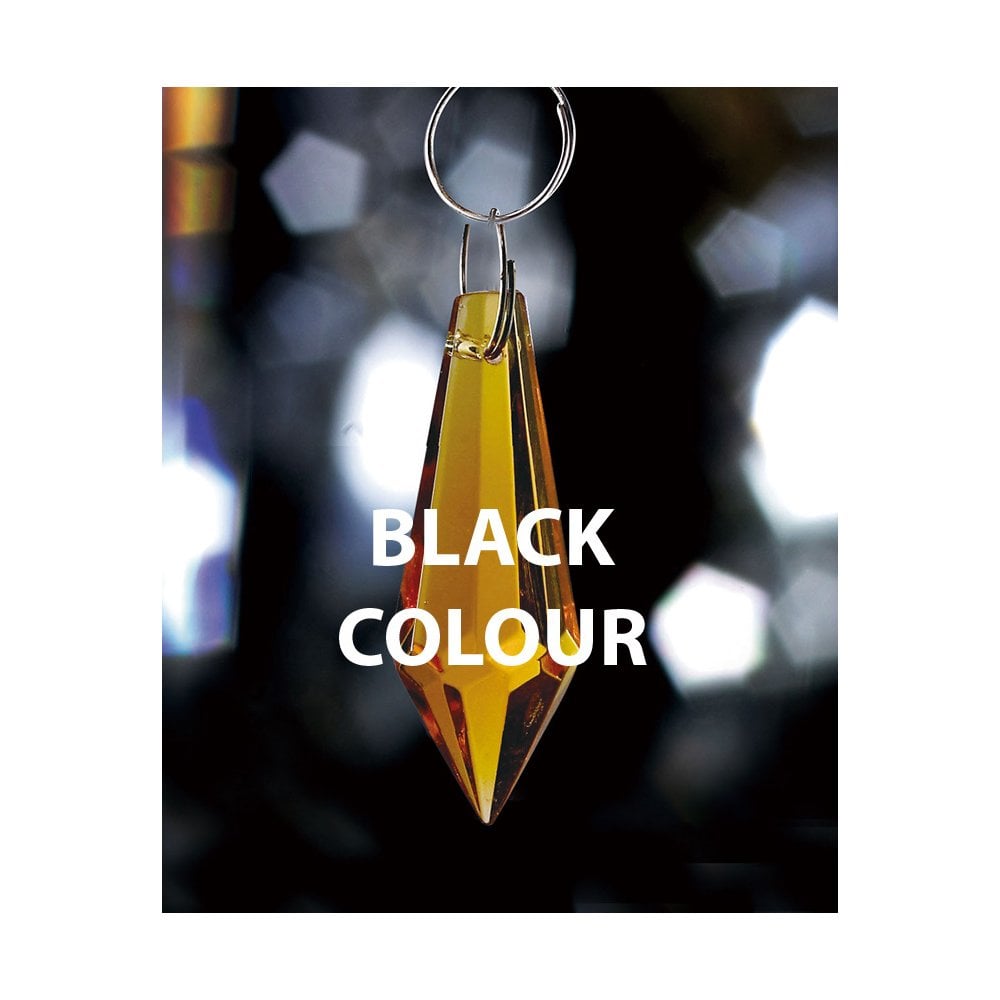 Elegant Black Crystal Droplet Pendant 36mm