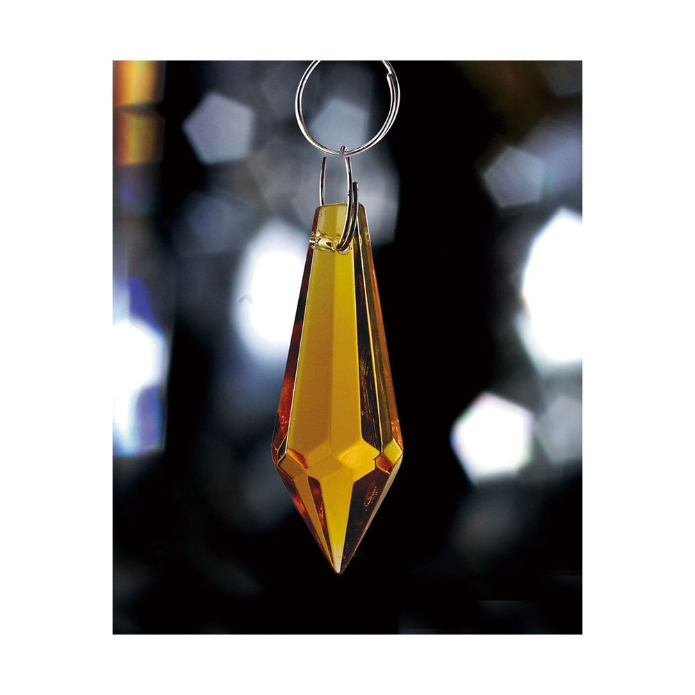 Amber Crystal Teardrop Pendant 36mm