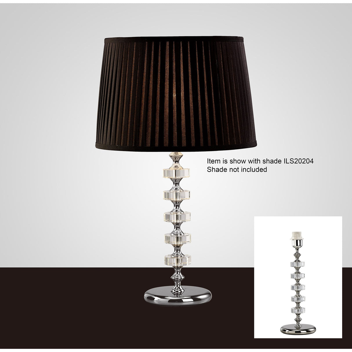 Elenor Silver Crystal Table Lamp Base by Diyas Design Team