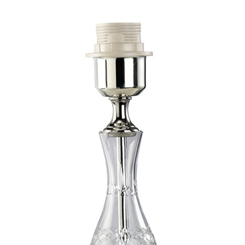 Elegant Albas Crystal Lamp Base in Silver Finish (Shade Not Included)