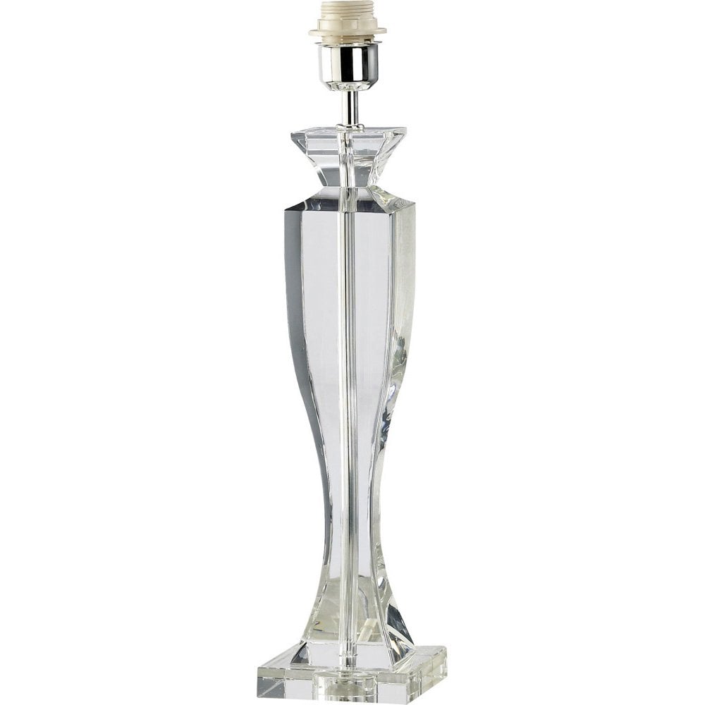 Elegant Carmela Crystal Table Lamp in Silver Finish Without Shade