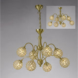 Apollo Crystal Elegance 8-Light Pendant in Satin Brass