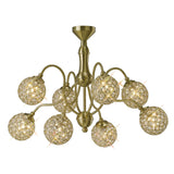 Apollo Crystal Elegance 8-Light Pendant in Satin Brass