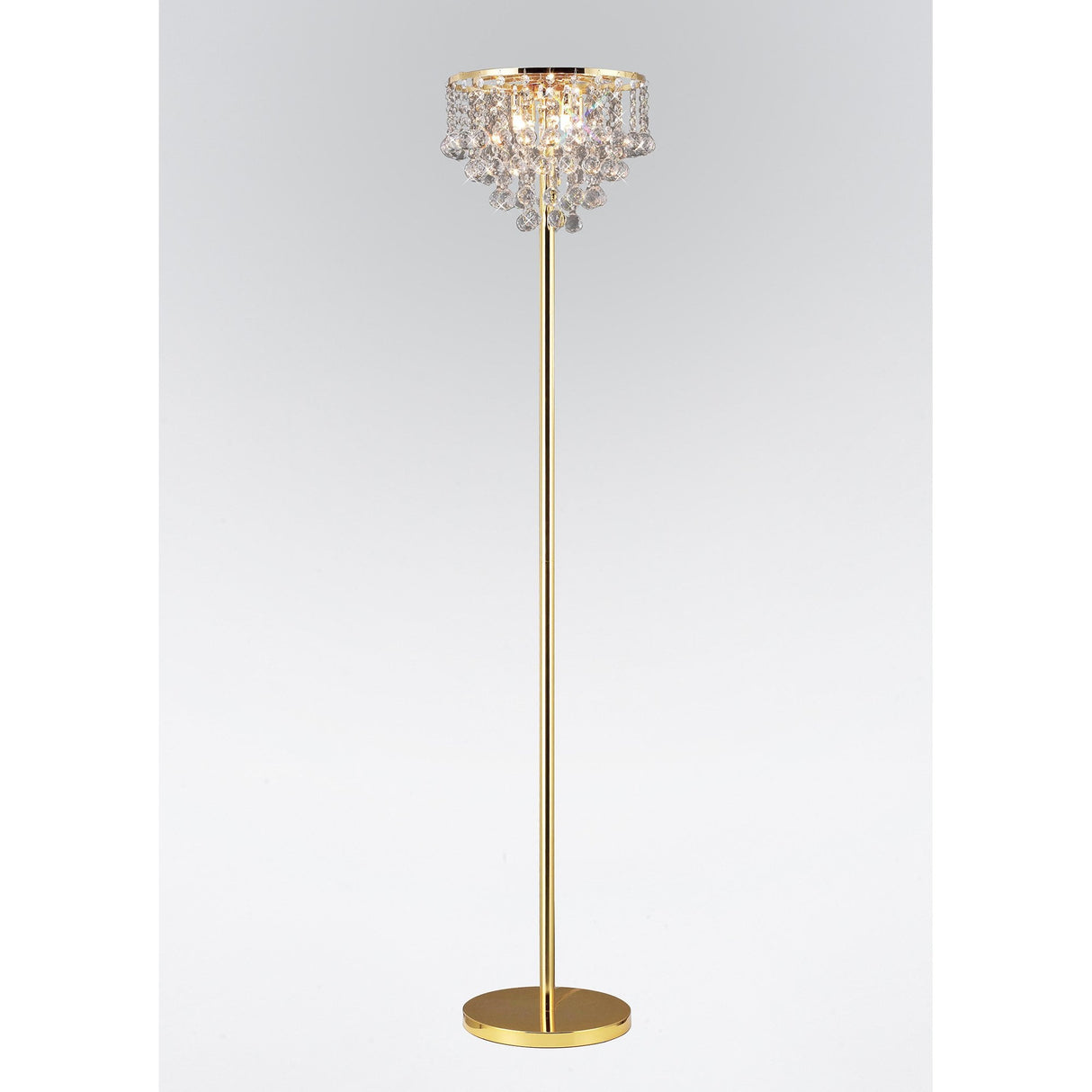 Luxurious Atla 4-Light Crystal Floor Lamp in French Gold