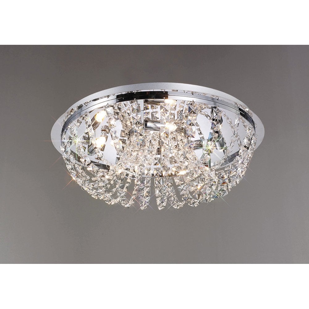 Cosmos 5-Light Crystal Flush Mount in Polished Chrome