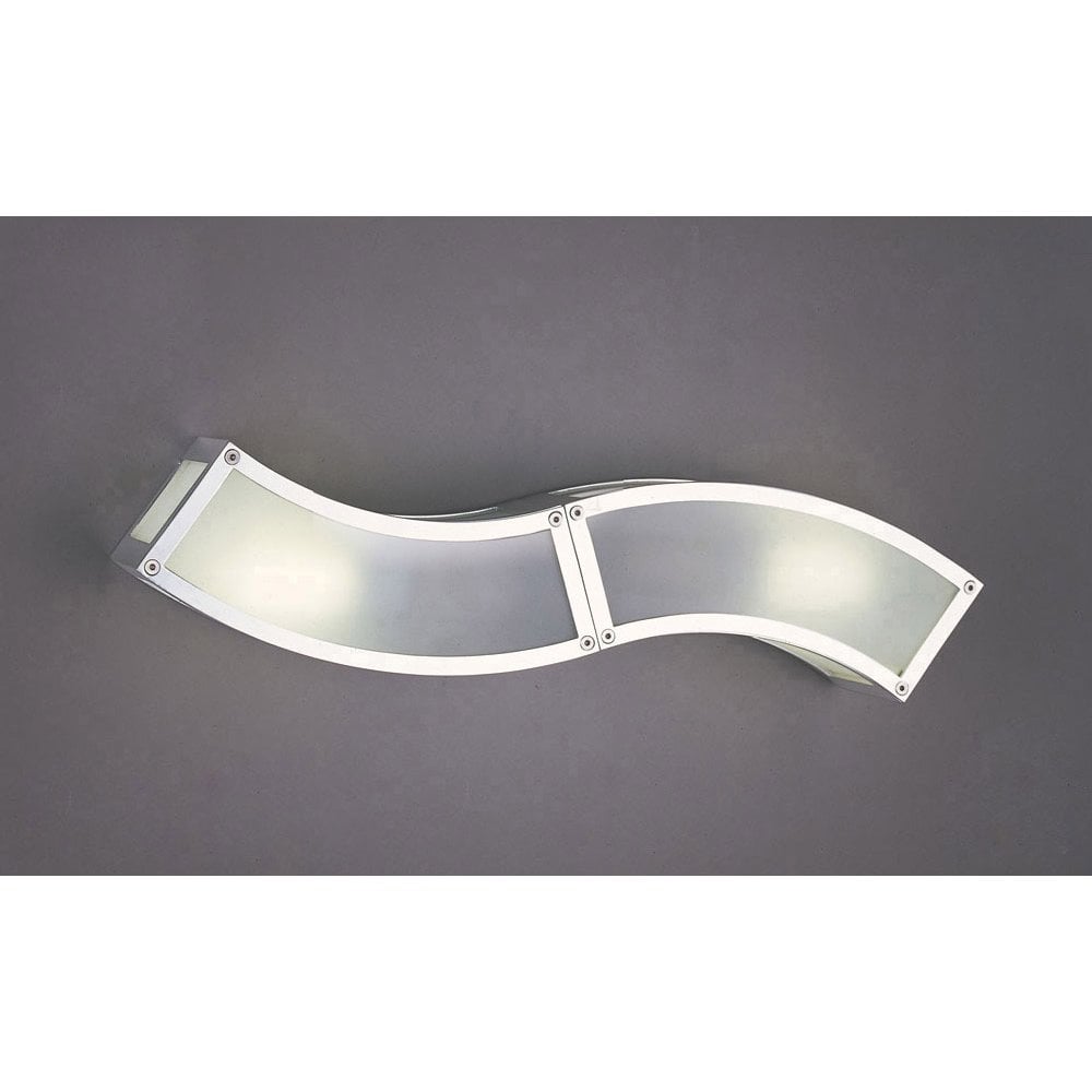 Duna E27 Dual Light Wall Fixture in Polished Chrome and White Acrylic