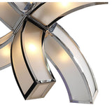 Duna E27 Pendant Light with 6 Arms in Polished Chrome and White Acrylic