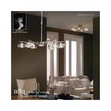 Alfa Telescopic Convertible 6-Light Fixture with Clear Crystal Accents in Polished Chrome