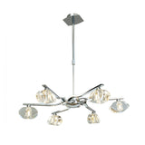 Alfa Telescopic Convertible 6-Light Fixture with Clear Crystal Accents in Polished Chrome